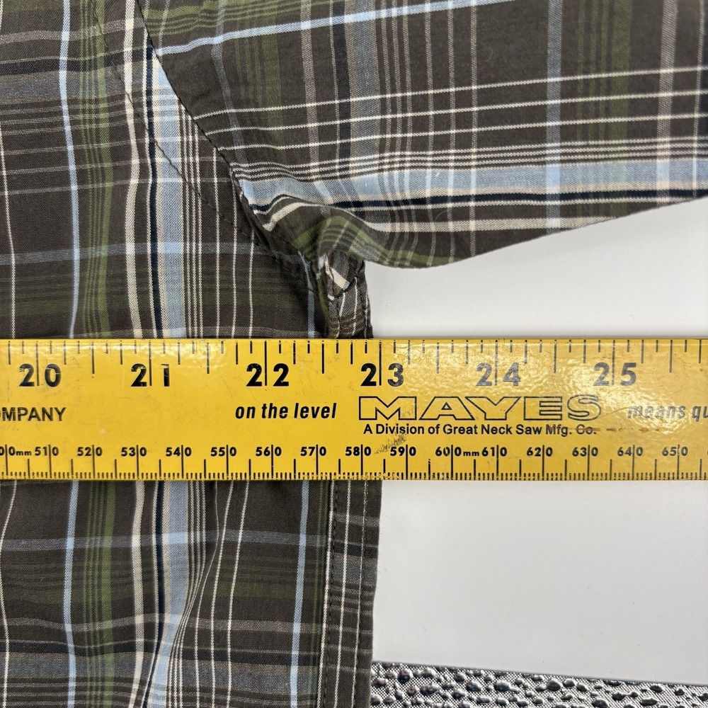 Columbia Men's Medium Green Plaid Long Sleeve Button Down Shirt - Picture 9 of 11